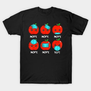 100 Days Of School Apple Face Mask Teacher T-Shirt